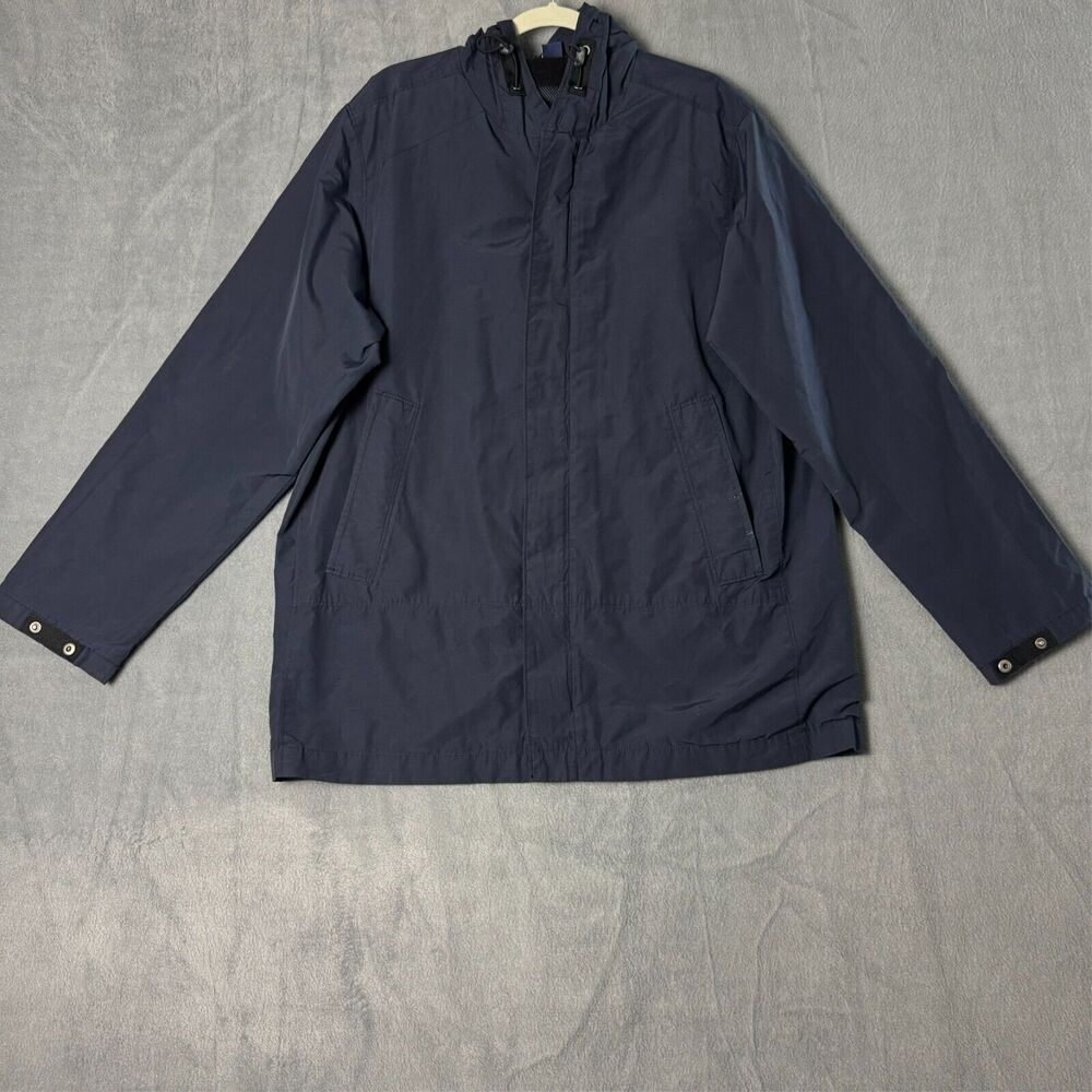 Gap Jacket‎ Mens Large Windbreaker Full Zip Hooded Outdoors Camping Hiking Navy